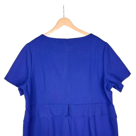 Lafayette 148 New York cobalt blue dress stretch short sleeves plus 22 - Picture 5 of 16